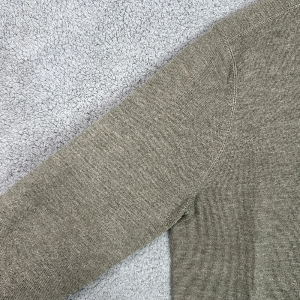 Banana Republic Mens XL Sweater 100% Wool 1/4 Zip Gray Olive Pullover Knit Warm